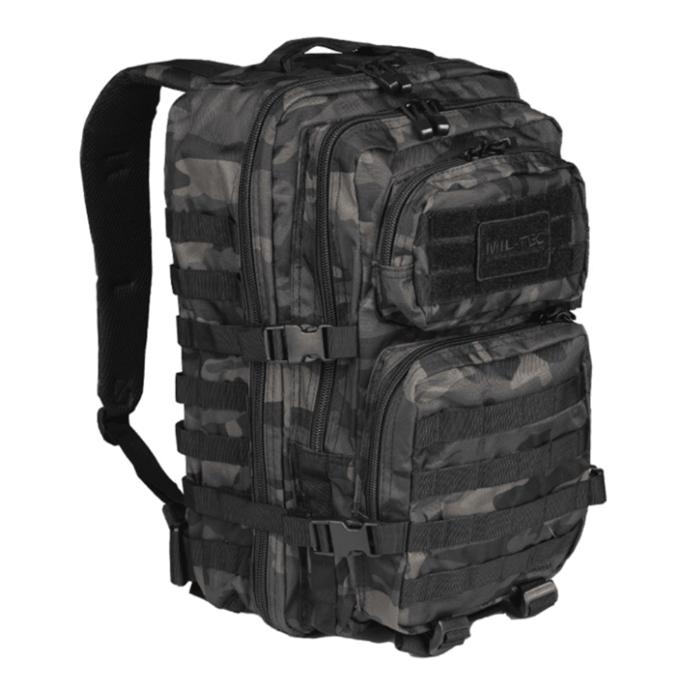 Skoletaske Stor Sort Camo | 3-9 klasse
