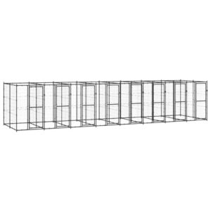 Udendørs hundebur 19,36 m² stål