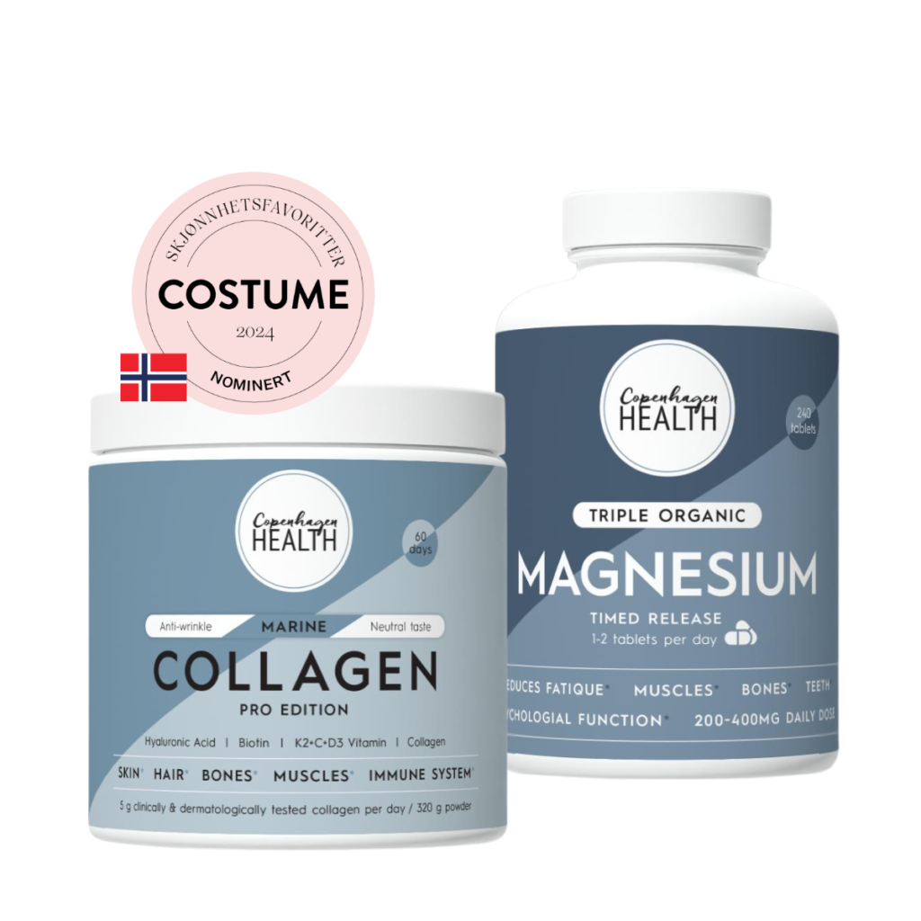 2 produkter: Kollagen med hyaluronsyre + vitaminer & magnesium