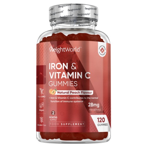 Jern & C-Vitamin Gummies 120 stk - Jerntilskud til immunforsvar og energi