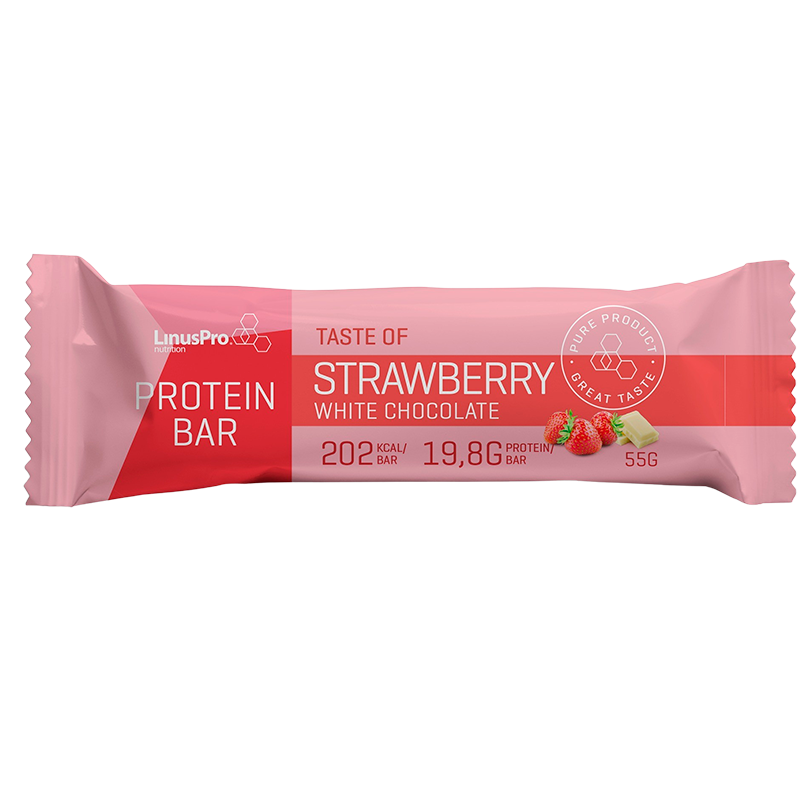 LinusPro Proteinbar Jordbær & Hvid Chokolade (55 g)