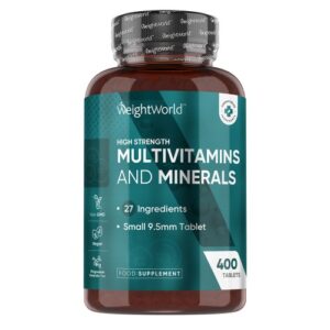 Multivitamin og Mineraler, 400 tabletter - Multivitaminer voksen m. 27 mineraler og vitaminer til 1+ års forbrug