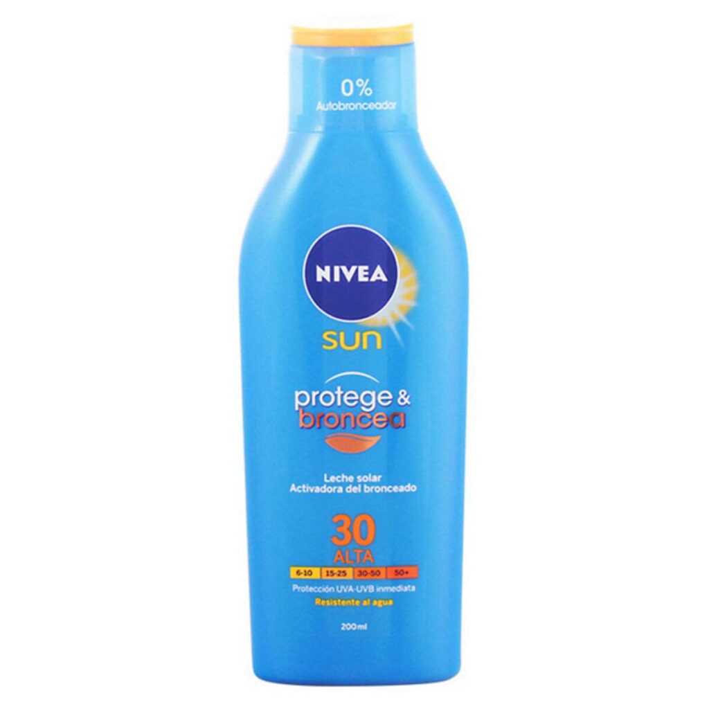 Solcreme Protege & Broncea Nivea Sunbathe SPF 30 (200 ml) Blå Spf 30 200 ml