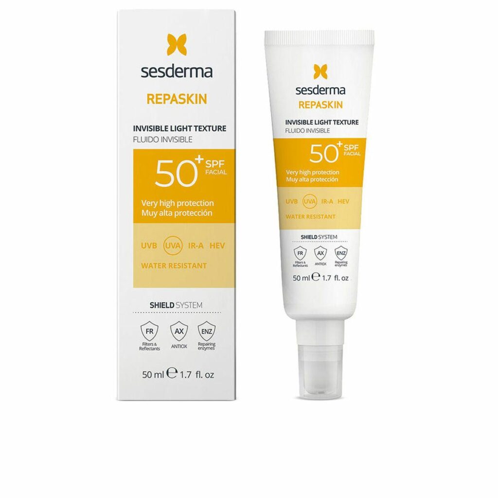 Sesderma REPASKIN solcreme til ansigt SPF 50+ 50 ml - usynlig væske