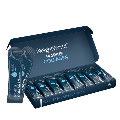 Marine Collagen Shot 5000 mg med hyaluronsyre og C-vitamin - Flydende kollagentilskud til rynker og fine linjer