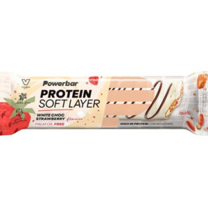 Powerbar Soft Layer - Proteinbar - White chocolate strawberry - 40 gram - Bedst før 30/11-2025