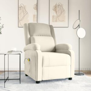 Massagestol velour cremefarvet